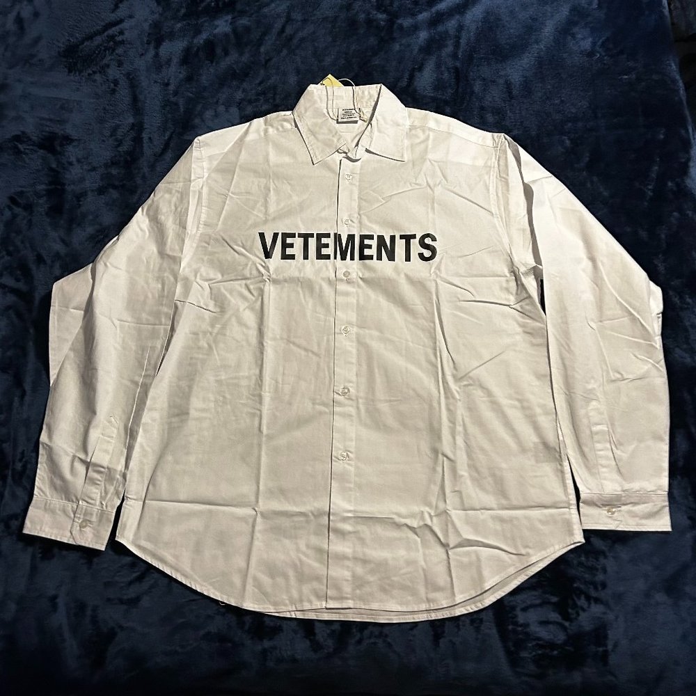 Vetements White Logo Button-Up